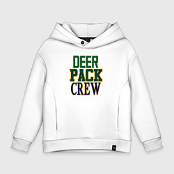 Толстовка оверсайз детская Deer Pack Crew, цвет: белый