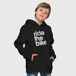 Толстовка оверсайз детская Ride the bike, цвет: черный — фото 2