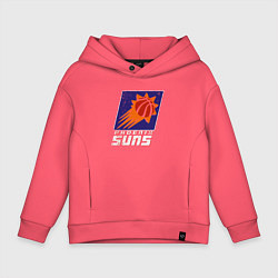 Толстовка оверсайз детская НБА - Финикс, цвет: коралловый