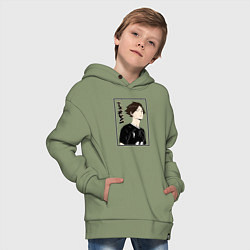 Толстовка оверсайз детская Ринтаро Суна Haikyuu!!, цвет: авокадо — фото 2