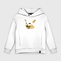 Толстовка оверсайз детская Кот Смадж Мем, цвет: белый