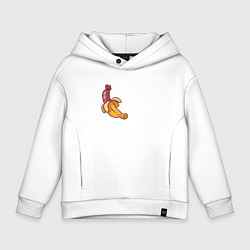 Толстовка оверсайз детская Worst Vegan, цвет: белый