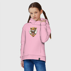 Толстовка оверсайз детская Крутой Тигр, цвет: светло-розовый — фото 2