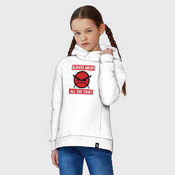 Толстовка оверсайз детская Angry marines, цвет: белый — фото 2