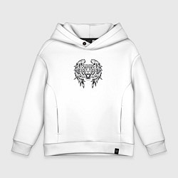 Толстовка оверсайз детская Tiger Wings, цвет: белый