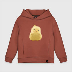 Толстовка оверсайз детская Застенчивый цыпленок, цвет: кирпичный