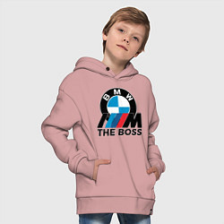 Толстовка оверсайз детская BMW BOSS, цвет: пыльно-розовый — фото 2