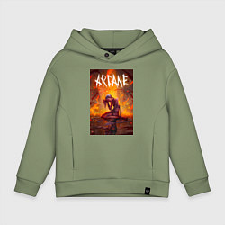 Детское худи оверсайз Джинкс объятая пламенем Аркейн Лига легенд