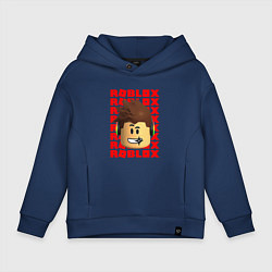 Толстовка оверсайз детская ROBLOX RED LOGO LEGO FACE, цвет: тёмно-синий