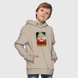 Толстовка оверсайз детская Eric Cartman 3D South Park, цвет: миндальный — фото 2