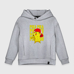 Детское худи оверсайз ПИКАЧУ В КЕПКЕ ПОКЕМОНЫ