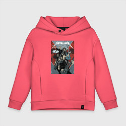 Толстовка оверсайз детская Metallica - cool dudes!, цвет: коралловый