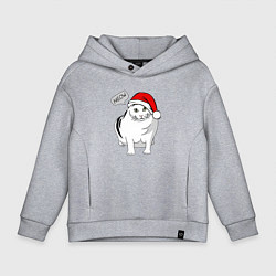 Детское худи оверсайз НОВОГОДНИЙ КОТ БЕНДЕР МЕМ