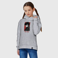 Толстовка оверсайз детская Тигр Нанивы, цвет: меланж — фото 2