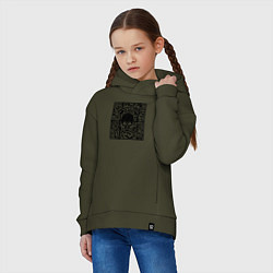 Толстовка оверсайз детская SKULL & BONES QR-code, цвет: хаки — фото 2