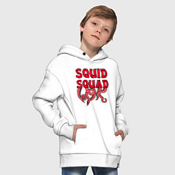 Толстовка оверсайз детская Squid Squad, цвет: белый — фото 2