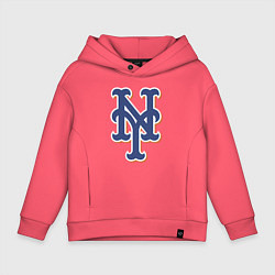 Толстовка оверсайз детская New York Mets - baseball team, цвет: коралловый