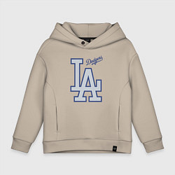 Толстовка оверсайз детская Los Angeles Dodgers - baseball team, цвет: миндальный