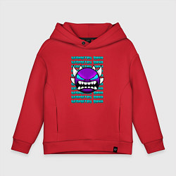Толстовка оверсайз детская GEOMETRY DASH ФИОЛЕТОВЫЙ ДЕМОН ГЕОМЕТРИЯ, цвет: красный