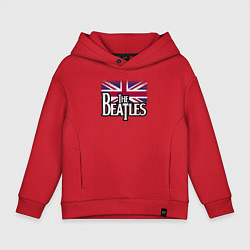 Толстовка оверсайз детская The Beatles Great Britain Битлз, цвет: красный