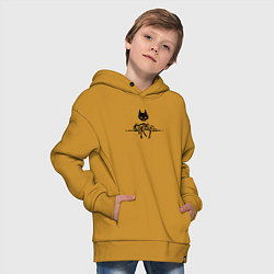 Толстовка оверсайз детская Stray: Black Logo, цвет: горчичный — фото 2