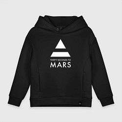 Толстовка оверсайз детская 30 Seconds to Mars: 30 секунд, цвет: черный