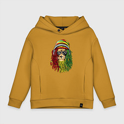 Толстовка оверсайз детская Rasta lioN, цвет: горчичный