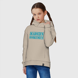 Толстовка оверсайз детская Оскемен Казахстан, цвет: миндальный — фото 2