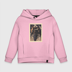 Толстовка оверсайз детская Sova арт, цвет: светло-розовый