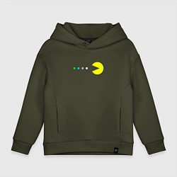 Толстовка оверсайз детская Pac - man Для пары, цвет: хаки