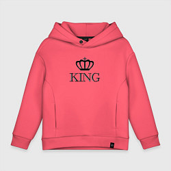 Толстовка оверсайз детская KING Парные Король, цвет: коралловый