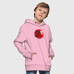 Толстовка оверсайз детская Ниндзя дракон Япония, цвет: светло-розовый — фото 2