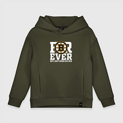 Толстовка оверсайз детская FOREVER NOT JUST WHEN WE WIN, Boston Bruins, Босто, цвет: хаки