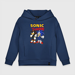 Толстовка оверсайз детская ЕЖ СОНИК SONIC THE HEDGEHOG, цвет: тёмно-синий