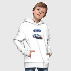 Толстовка оверсайз детская Ford Motorsport, цвет: белый — фото 2