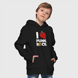 Толстовка оверсайз детская I LOVE PUNK ROCK, цвет: черный — фото 2