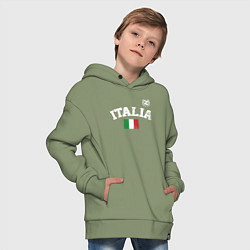 Толстовка оверсайз детская Футбол Италия, цвет: авокадо — фото 2