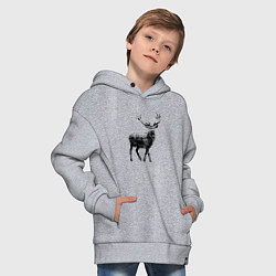 Толстовка оверсайз детская Черный олень Black Deer, цвет: меланж — фото 2