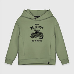 Толстовка оверсайз детская American Motorcycle, цвет: авокадо