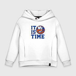 Толстовка оверсайз детская It Is New York Islanders Time Нью Йорк Айлендерс, цвет: белый