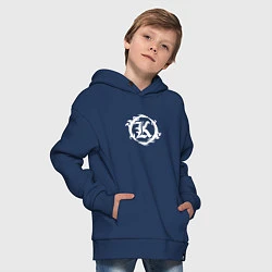 Толстовка оверсайз детская Кукрыниксы логотип, цвет: тёмно-синий — фото 2