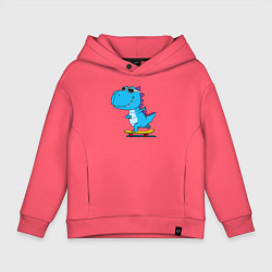 Детское худи оверсайз Динозавр скейтбордист