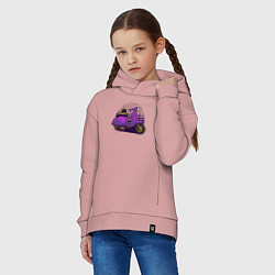 Толстовка оверсайз детская Фиолетовый мопед, цвет: пыльно-розовый — фото 2