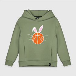 Толстовка оверсайз детская Basketball Bunny, цвет: авокадо