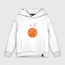 Толстовка оверсайз детская Basketball Bunny, цвет: белый