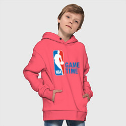 Толстовка оверсайз детская NBA Game Time, цвет: коралловый — фото 2
