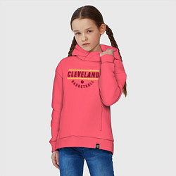 Толстовка оверсайз детская Cleveland - Basketball, цвет: коралловый — фото 2