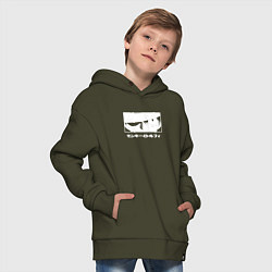 Толстовка оверсайз детская Взгляд Луффи, цвет: хаки — фото 2