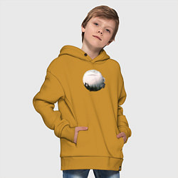 Толстовка оверсайз детская UFO in the Forest, цвет: горчичный — фото 2