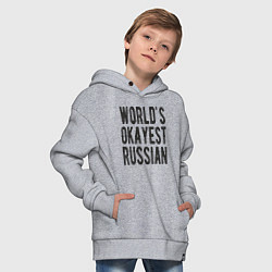 Толстовка оверсайз детская Самый нормальный русский, цвет: меланж — фото 2